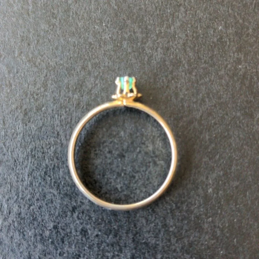Vintage handmade ring with  Colombian emerald stone, size 6 - Picture 3 of 11